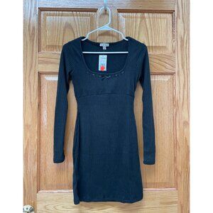 Ragstock Skin-Tight Ribbed Black Sweater Dress